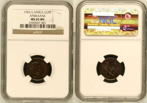***1965 RSA Afrikaans 1c NGC Graded MS65!!!***