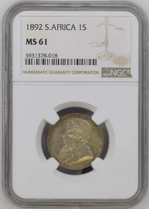 1892 ZAR Kruger Shilling NGC Graded MS61 WOW