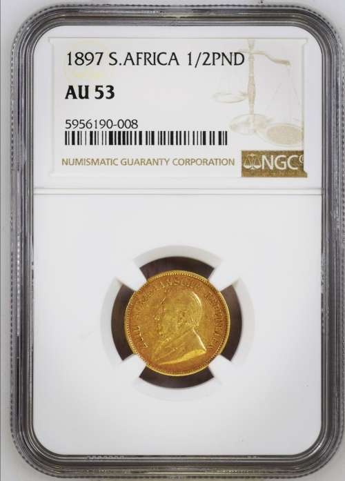 *1897 ZAR Kruger Halfpond graded AU53*