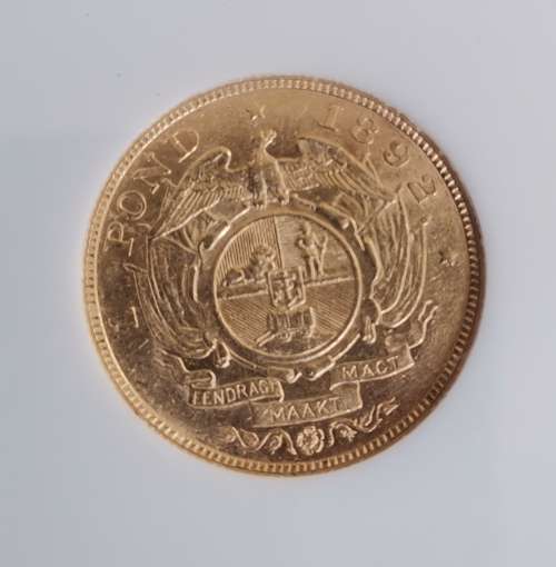 *1892 ZAR Kruger Pond Double Shaft NGC graded XF*