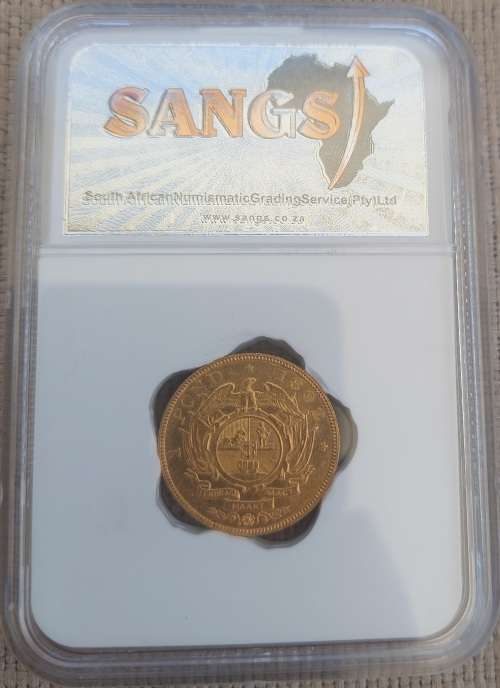 1892 ZAR Kruger Pond graded AU58