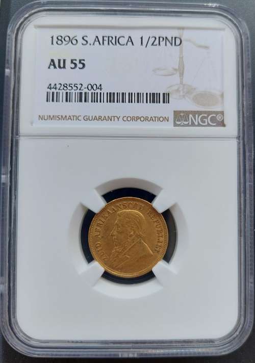 *1896 ZAR Kruger Halfpond graded AU55