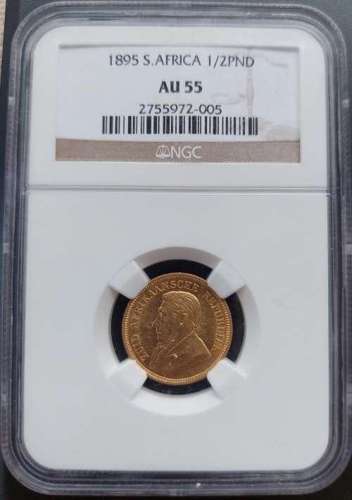 *1895 ZAR Kruger Halfpond graded AU55