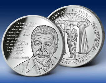 2013 Silver Proof Mandela Medallion 1 OZ Great Leaders