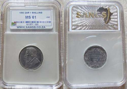 *** 1892 ZAR Kruger 1 Shilling Graded MS61 - Lowest Price***