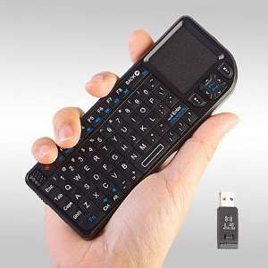 2.4GHz Tiny Wireless Keyboard (Built-in TouchPad/Laser Pointer) - Black