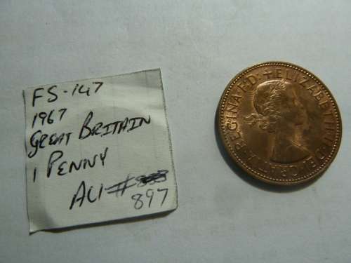 1967 United Kingdom of Great Britain & Northern Ireland 1 Penny