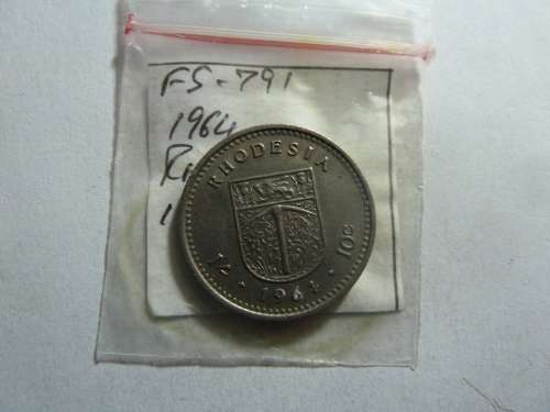 1964 Rhodesia 1 shilling / 10 cent