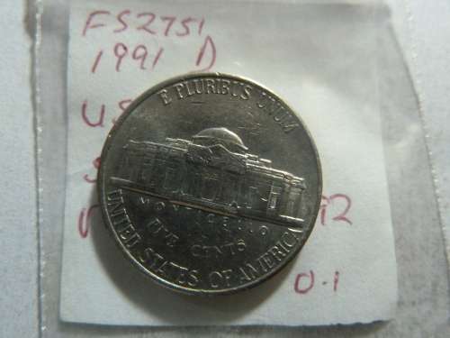 1991 United States of America 5 cent