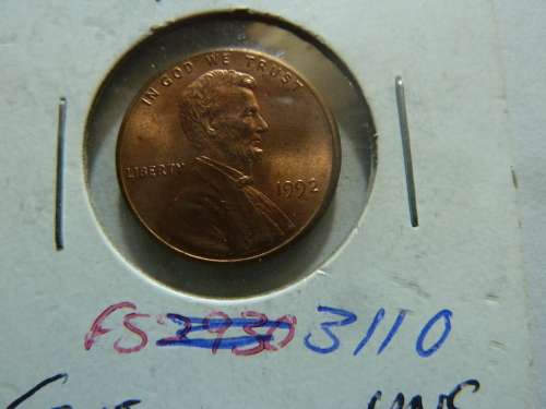 1992 United States of America 1 cent