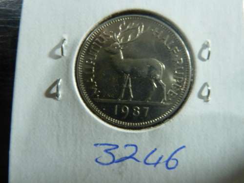 1987 Mauritius 1/2 rupee