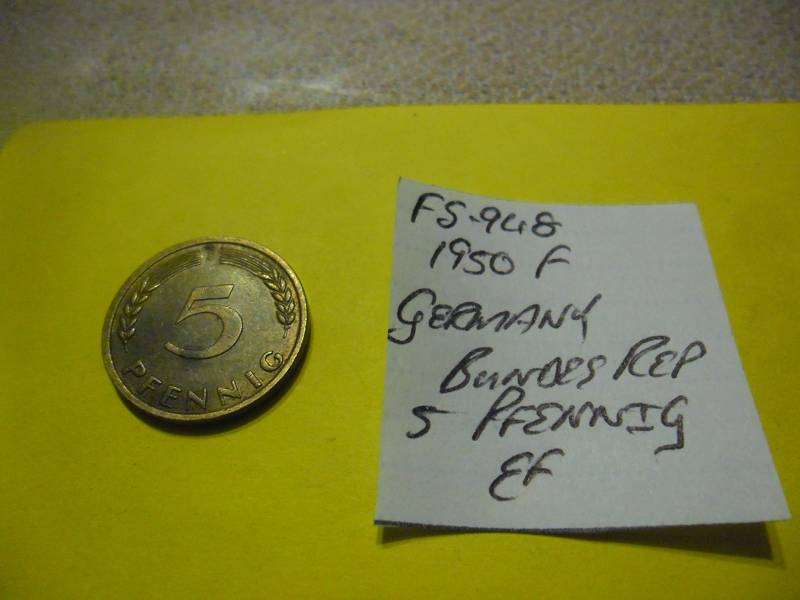 FS-948 1950 Germany (Bundes Republic) 5 Pfennig