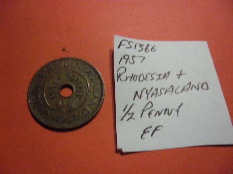 FS1366 1957 Rhodesia and Nyasaland 1/2 Penny