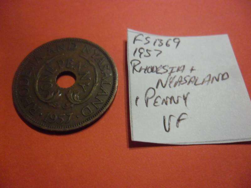 FS1369 1957 Rhodesia and Nyasaland 1 Penny
