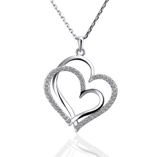 Crystal Pave Double Heart Necklace!!!