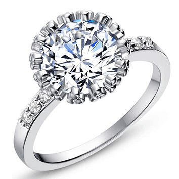 Astounding 3 Carat Simulated Diamond Ring. Size 8 / Q