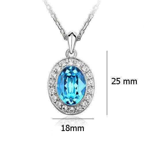Aquamarine Oval Pendant Necklace