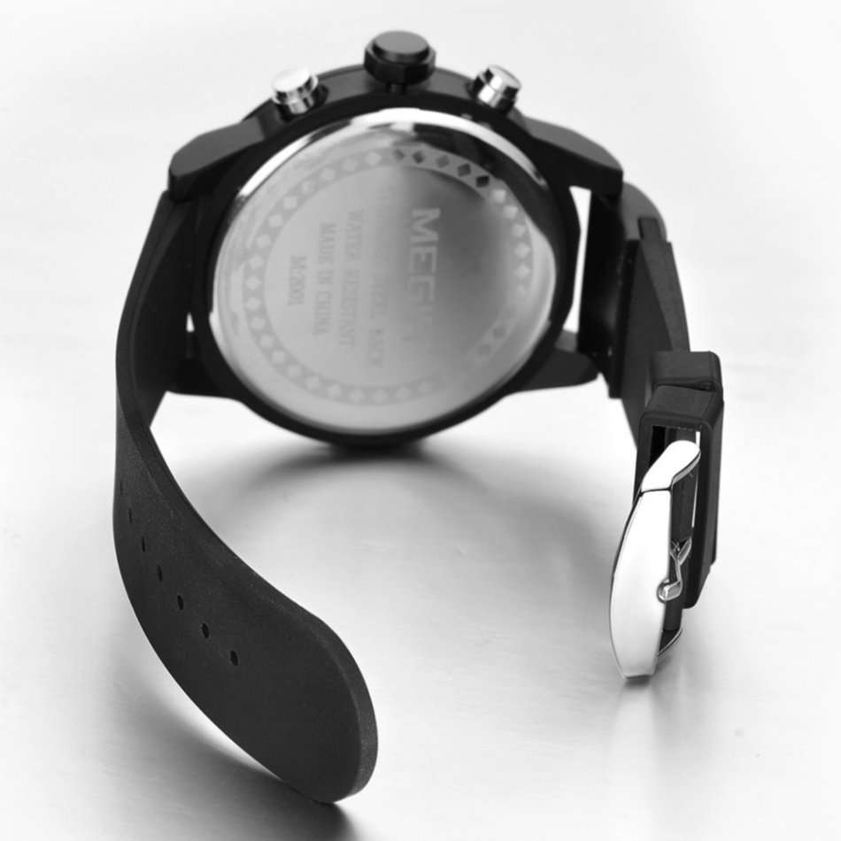 MEGIR MENS SPORTY DATE SILICONE STRAP WATCH - **WORKING SUB-DIALS** - BOX INCLUDED!!!