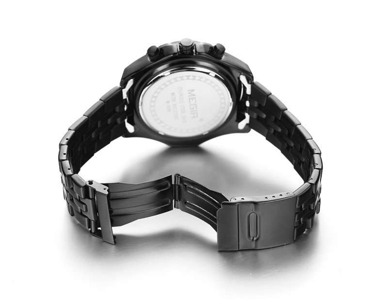 MEGIR MENS STAINLESS STEEL DATE WATCH - **WORKING SUB-DIALS** - BOX INCLUDED!!!