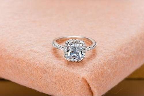 2.00 Carat Cushion Cut Simulated Diamond Engagement Ring