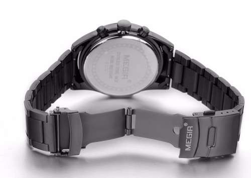 MEGIR MENS STAINLESS STEEL DATE WATCH - **WORKING SUB-DIALS** - BOX INCLUDED!!!