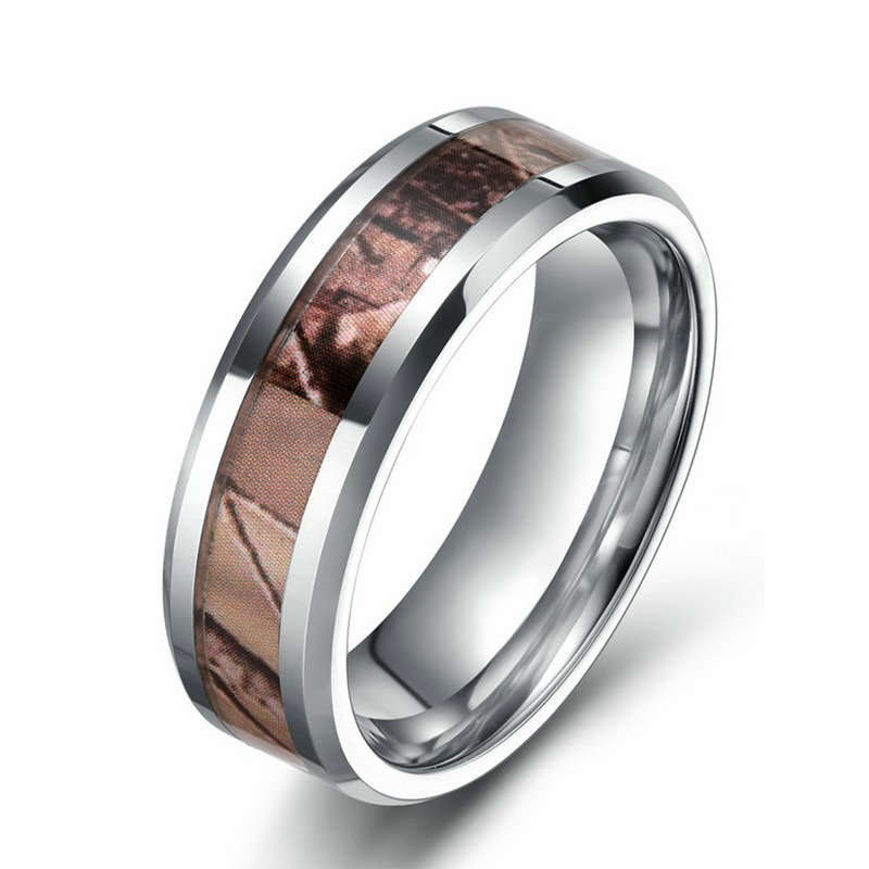 *R2899* Yeoman Men's Woodland Camouflage Inlay Tungsten Ring !!! Size : 9 ; 10 ; 11 ; 12 ; 13