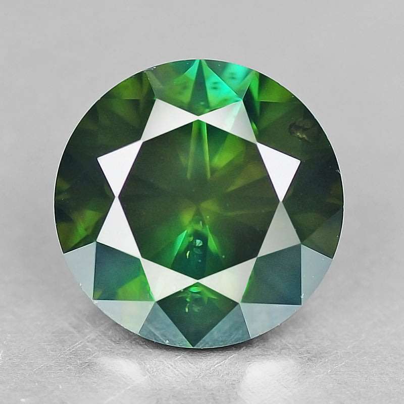 1.05 CARAT NATURAL FANCY VIVID GREEN ROUND CUT DIAMOND **IGEC CERTFIED**