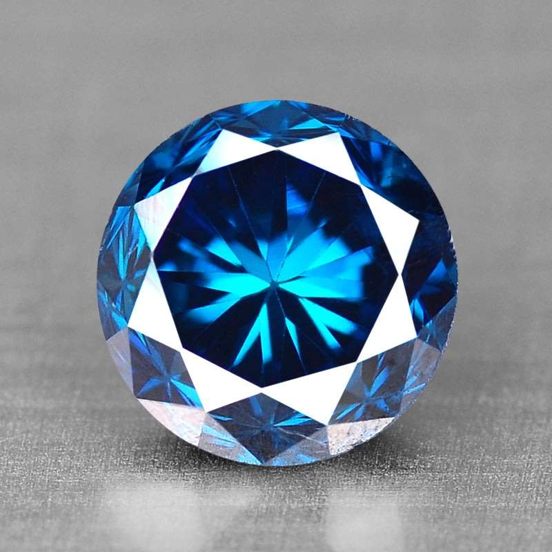 0.45 CARAT NATURAL FANCY VIVID BLUE ROUND CUT DIAMOND **IGEC CERTFIED**