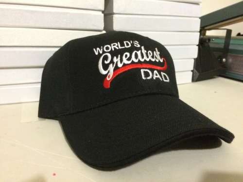6 Panel Black  Cap Embroidered "World's Greatest Dad " ... 10 on Auction!