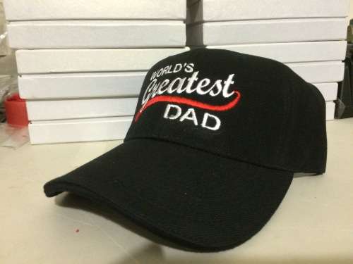 6 Panel Black  Cap Embroidered "World's Greatest Dad " ... 10 on Auction!