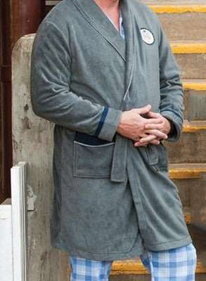 EMPORIO MARZOTTO Mens Polar Fleece Gown | Grey | Extra Large & Double Extra Large Available