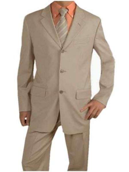 Jean Noir Men's Formal Two Piece Suit - Camel Colour | Jacket Size : 40R | Pants Size : 35