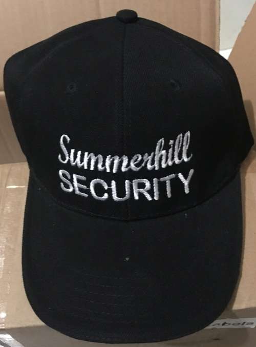 Pack of 5 Black Caps Embroidered with Your  Club or Business Name !  5 Lots on Auction !