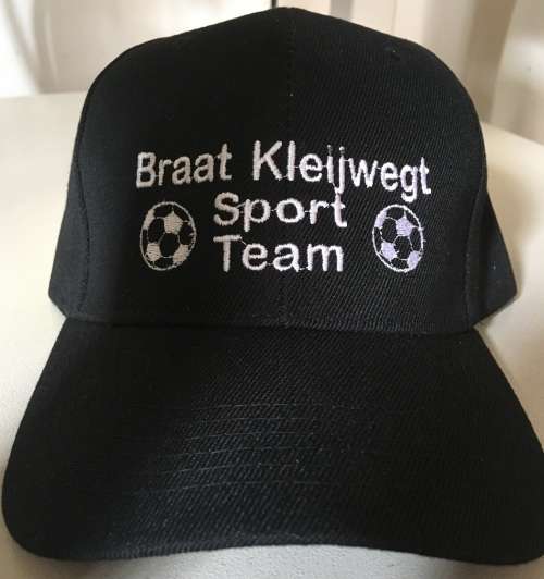 Pack of 5 Black Caps Embroidered with Your  Club or Business Name !  5 Lots on Auction !