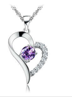 925 Necklace with Heart Pendant!!! Made with Swarovski Elements!!!