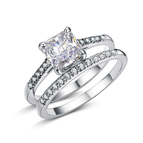Exclusive 2.20 Carat Cr. Diamond Engagement Ring Set. Size 7 / O / 17.35mm