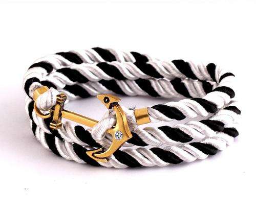 EXCLUSIVE!!! Nylon Cord Anchor and Hook Wrap Bracelet!!!