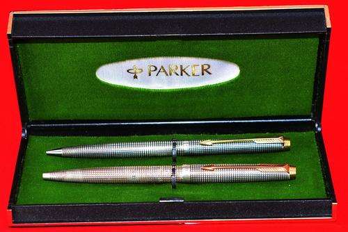Parker 75 Cisele Sterling Silver  Vermeil BP &MP