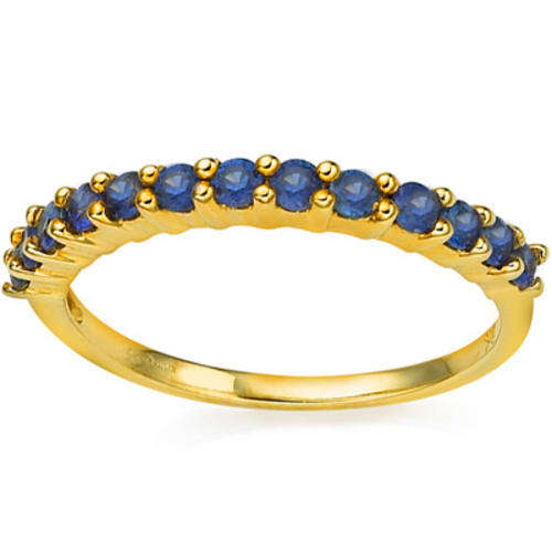 SPECTACULAR (13 PCS - 0.55 CT) GENUINE PREMIUM THAILAND SAPPHIRE 9K SOLID YELLOW GOLD RING