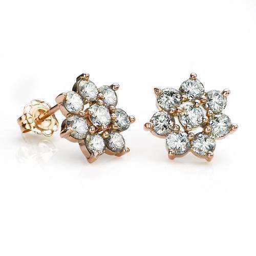 DESIGNER 1.42CT DIAMOND EARRINGS IN SOLID 10KT GOLD NO RESERVE CRAZY AUCTIONS!!!!!!!!!!!!!