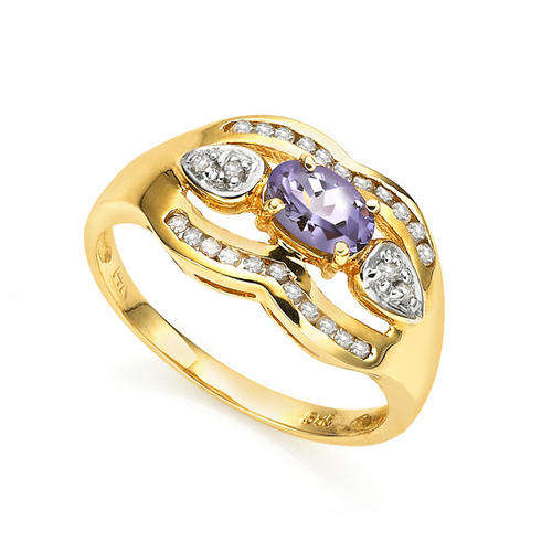 FINE TANZANITE VS QUALITY!!!!!!!!!! FINE COLOUR DIAMOND RING IN SOLID 14KT GOLD NO RESERVE!!!!
