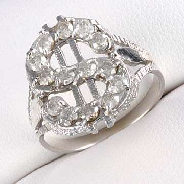 MENS 1CT DIAMOND RING IN SOLID WHITE GOLD (FOR END FINGER)