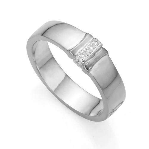BOCCATI HIGH QUALITY PLATINUM FINISH DIAMOND RING IN STERLING SILVER