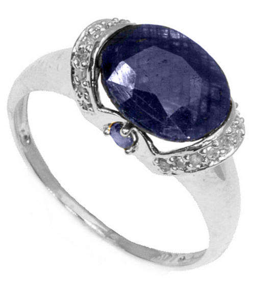 NEW SOLID 9KT WHITE GOLD SAPPHIRE AND DIAMOND RING