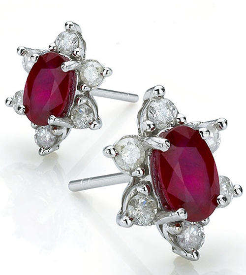 PRINCESS DI DESIGN 9KT GOLD RUBY & DIAMOND EARRINGS NO RESERVE!!!