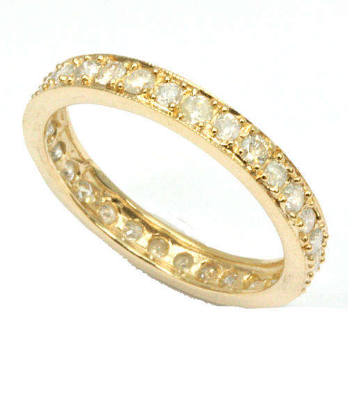 GENUINE DIAMOND ETERNITY RING IN SOLID 9KT YELLOW GOLD 1.00CTS NO RESERVE!
