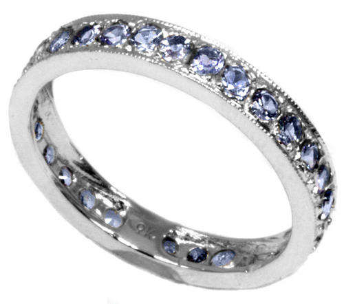 GENUINE TANZANITE ETERNITY RING IN SOLID 9KT WHITE GOLD 1.00CTS NO RESERVE!!!!!!!!!!!!!!!!!!