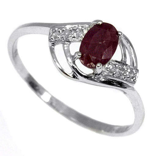 EXCELLENT GENUINE RUBY RING IN SOLID 9KT WHITE GOLD