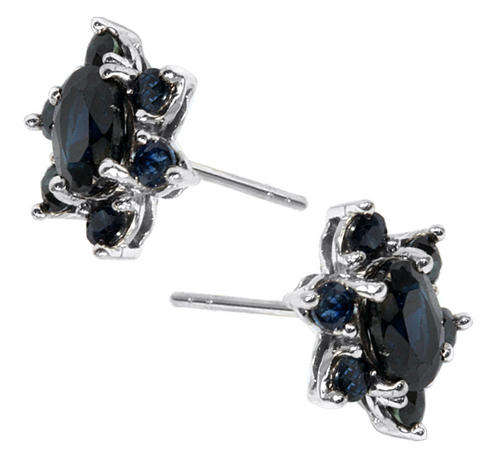 PRINCESS DI DESIGN SOLID 9KT WHITE GOLD SAPPHIRE EARRINGS NO RESERVE!!!