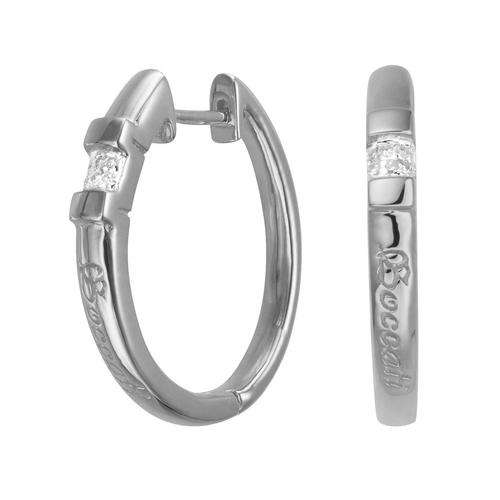 BRANDED BOCCATI GENUINE WHITE DIAMONDS IN STERLING SILVER 925 EARRING